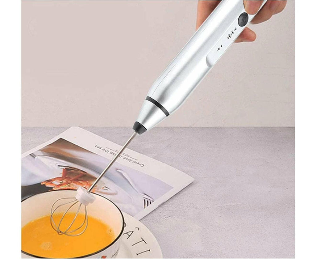 Rechargeable Electric Milk Frother 3-Mode Drink Mixer Egg Beater Blender Set 1Pc