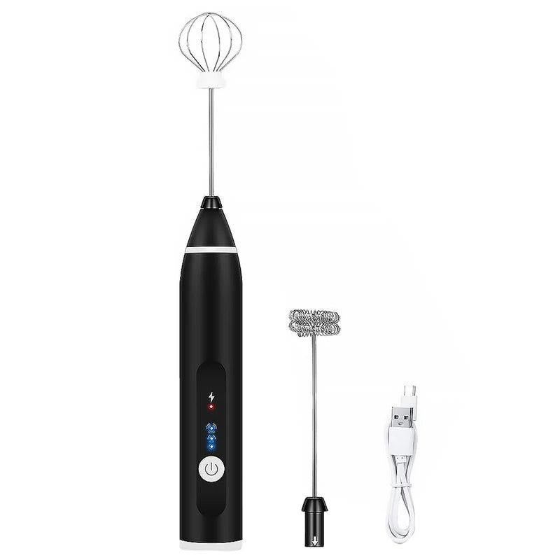 Rechargeable Electric Milk Frother 3-Mode Drink Mixer Egg Beater Blender Set 1Pc