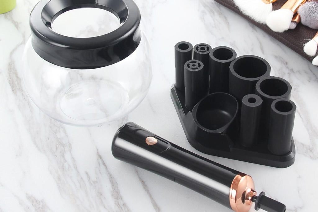 Electric Makeup Brush Cleaner Dryer Electric Cosmetic Make Up Brushes Set Cleaning Tool-Black