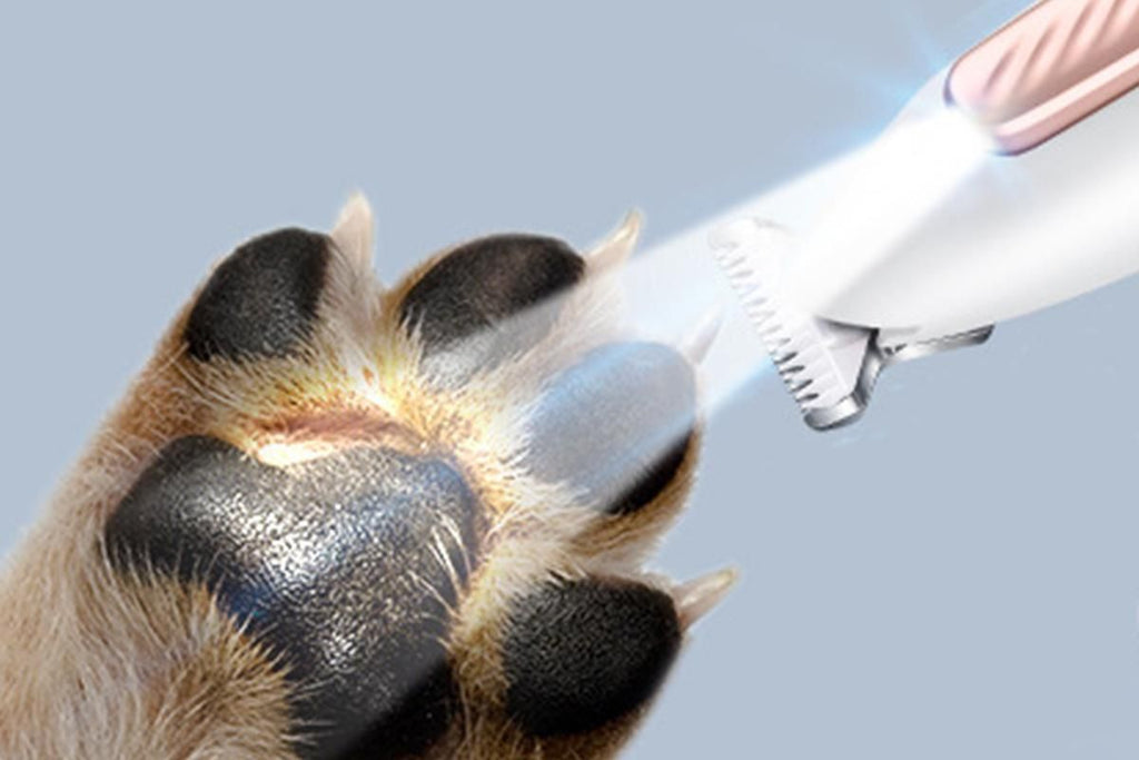 Dog Paw Trimmer with LED Light Low Noise Dog Grooming Clippers for Paws Eyes Ear
