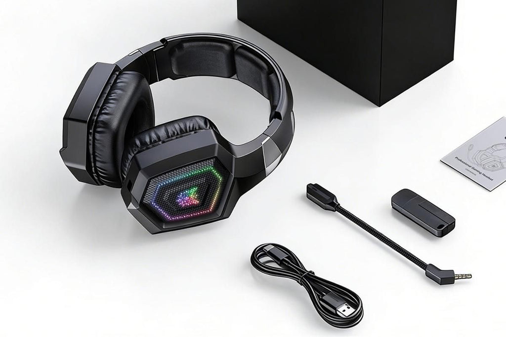 2.4GHz Wireless Gaming Headset with Flip Microphone for PC-Black