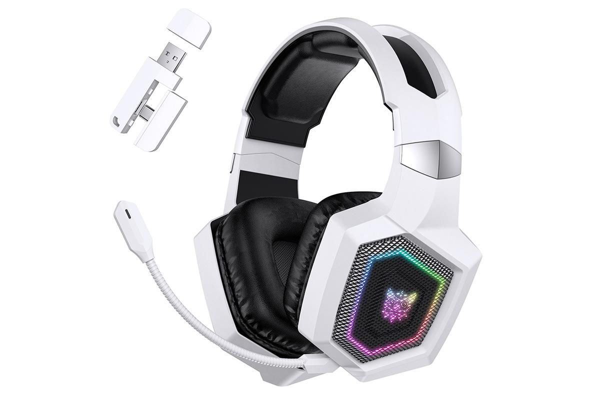 2.4GHz Wireless Gaming Headset with Flip Microphone for PC-Black
