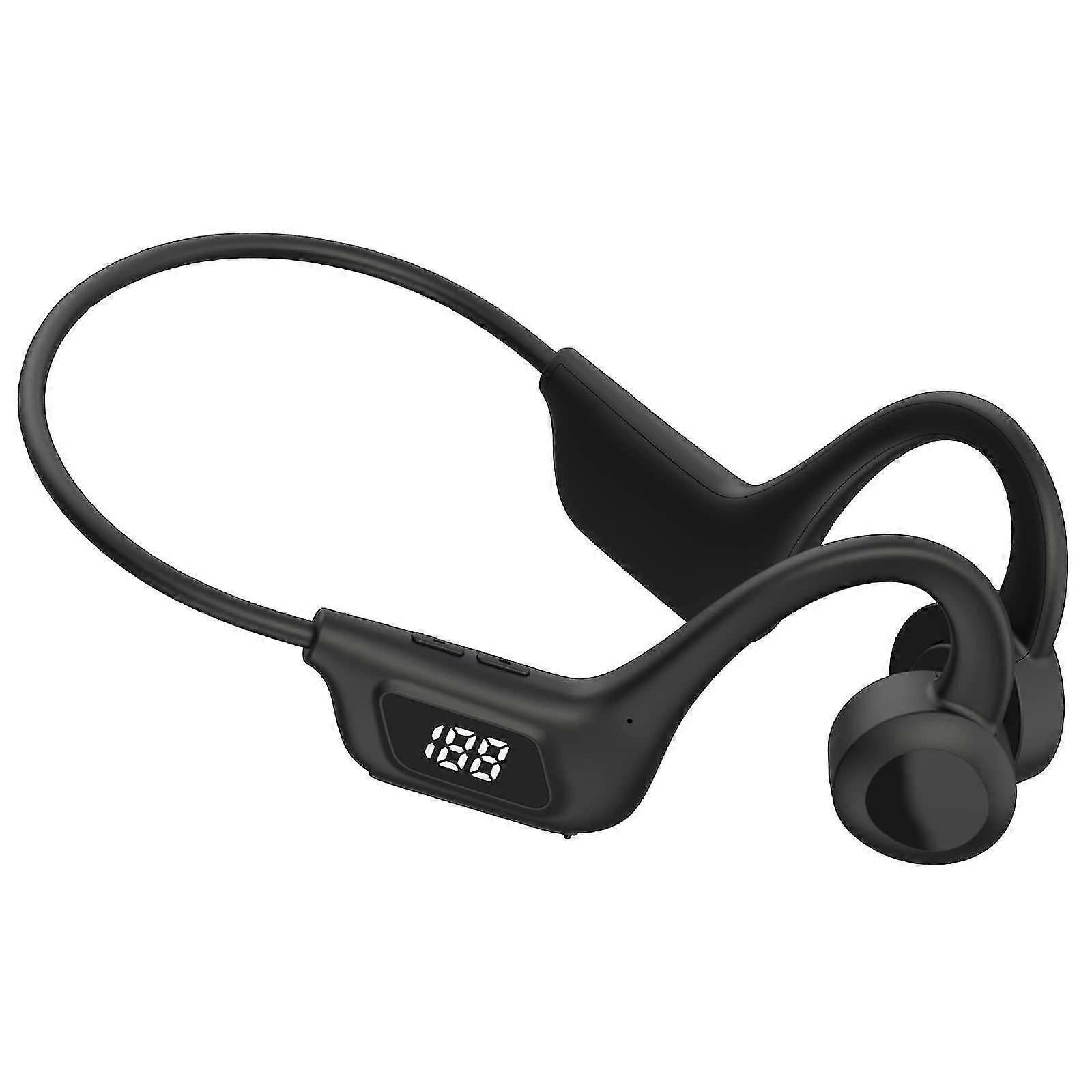 Bone Conduction Headphones Air Conduction Headphones Wireless Bluetooth 5.2 Sweatproof Sport Earphone -Black