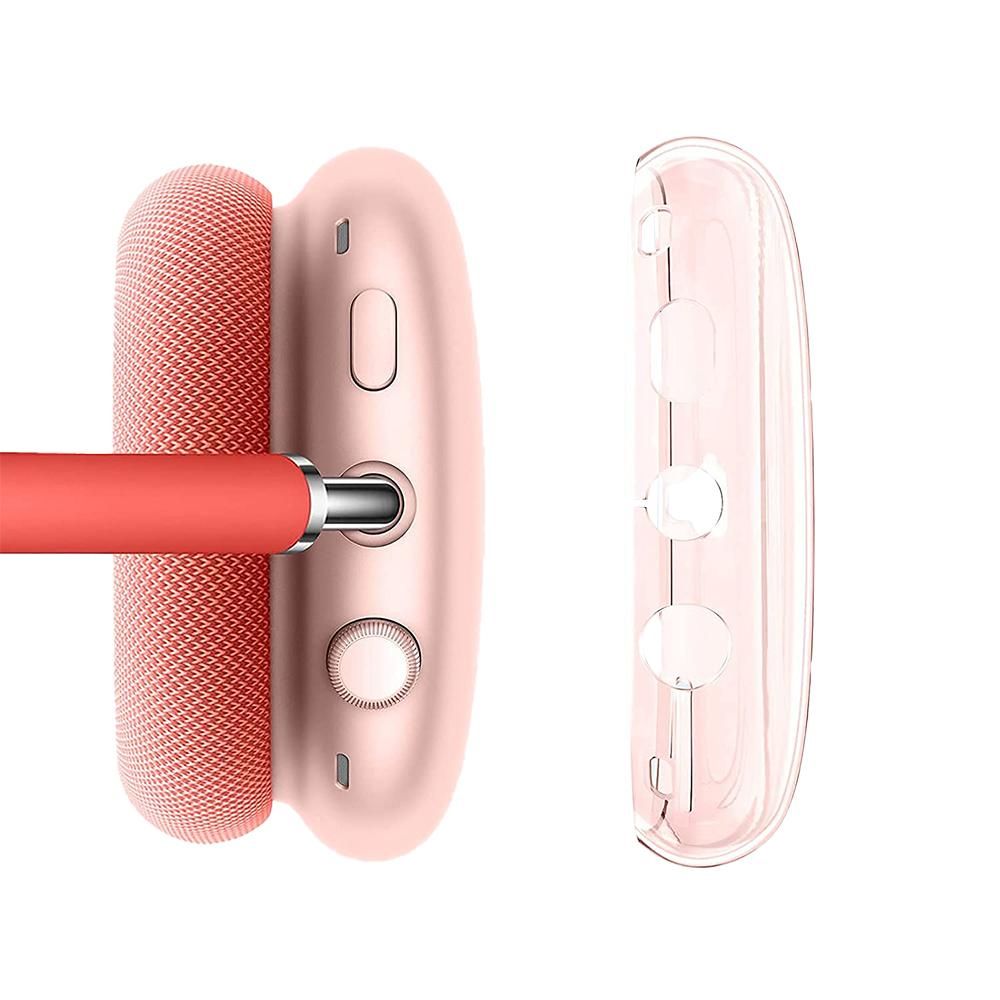 Case Cover for AirPods Max Headphones 2pcs Headphone Clear Case Shockproof Full Cover Protector for Apple AirPods Max -Pink