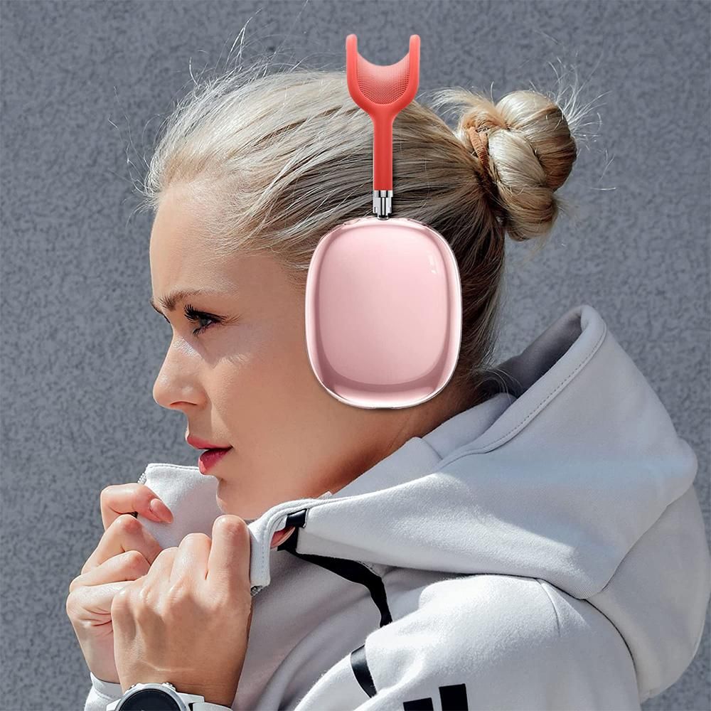 Case Cover for AirPods Max Headphones 2pcs Headphone Clear Case Shockproof Full Cover Protector for Apple AirPods Max -Pink