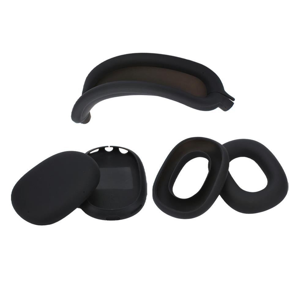 Silicone Case Cover for AirPods Max Headphones Clear Soft Ear Pad Protective Sleeves -Black