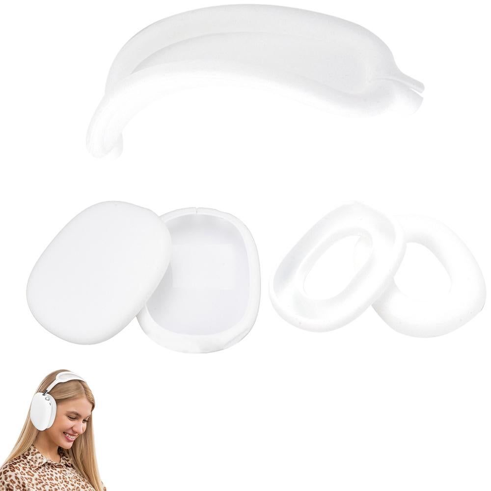 Silicone Case Cover for AirPods Max Headphones Clear Soft Ear Pad Protective Sleeves -Red
