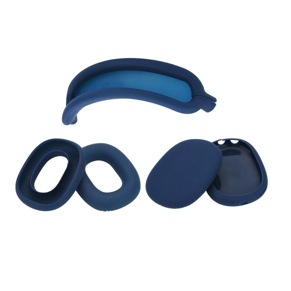 Silicone Case Cover for AirPods Max Headphones Clear Soft Ear Pad Protective Sleeves -Dark Blue