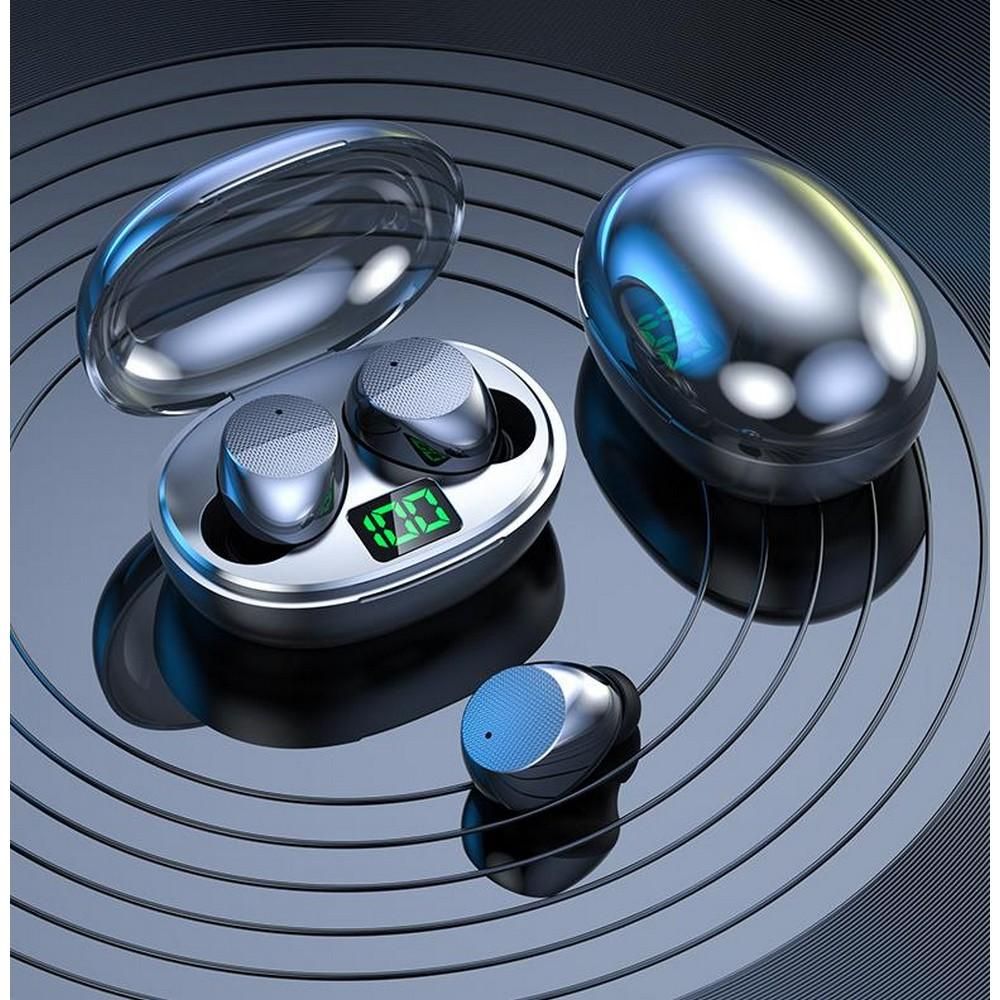 True Wireless Stereo Earphone Gaming Earbuds TWS 5.3 Bluetooth Headphones Deep Bass Sound With Microphone Hearing Aid -Black