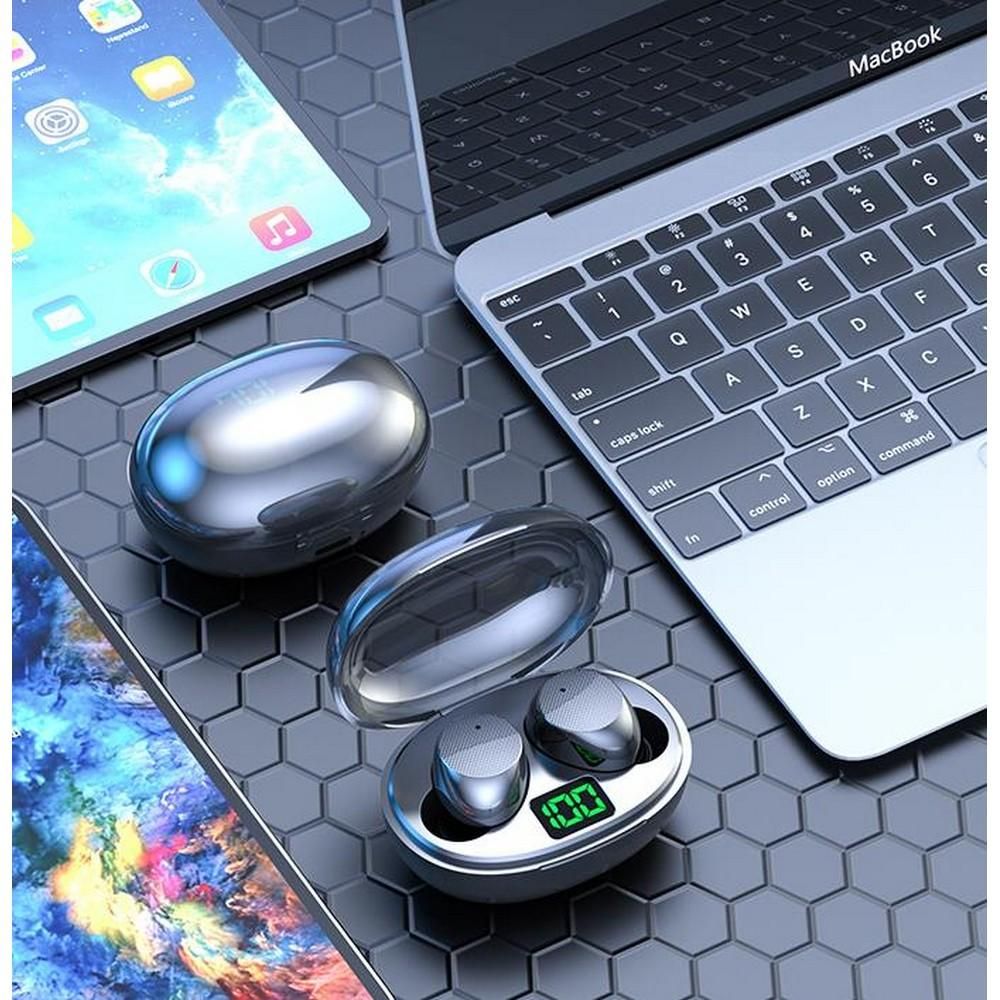 True Wireless Stereo Earphone Gaming Earbuds TWS 5.3 Bluetooth Headphones Deep Bass Sound With Microphone Hearing Aid -Black