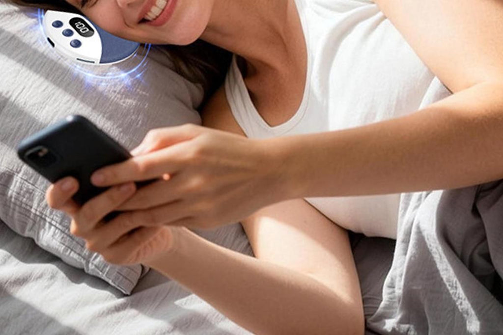 Under Pillow Bluetooth Sleep Speaker Wireless Bone Conduction Speaker-Blue