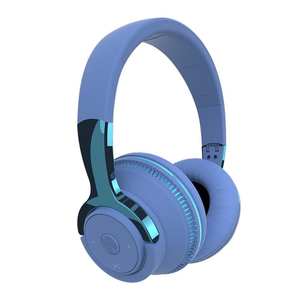 Wireless Bluetooth Headphones Over Ear Foldable Stereo Noise Cancelling Earphone for Travel Home Office -Red