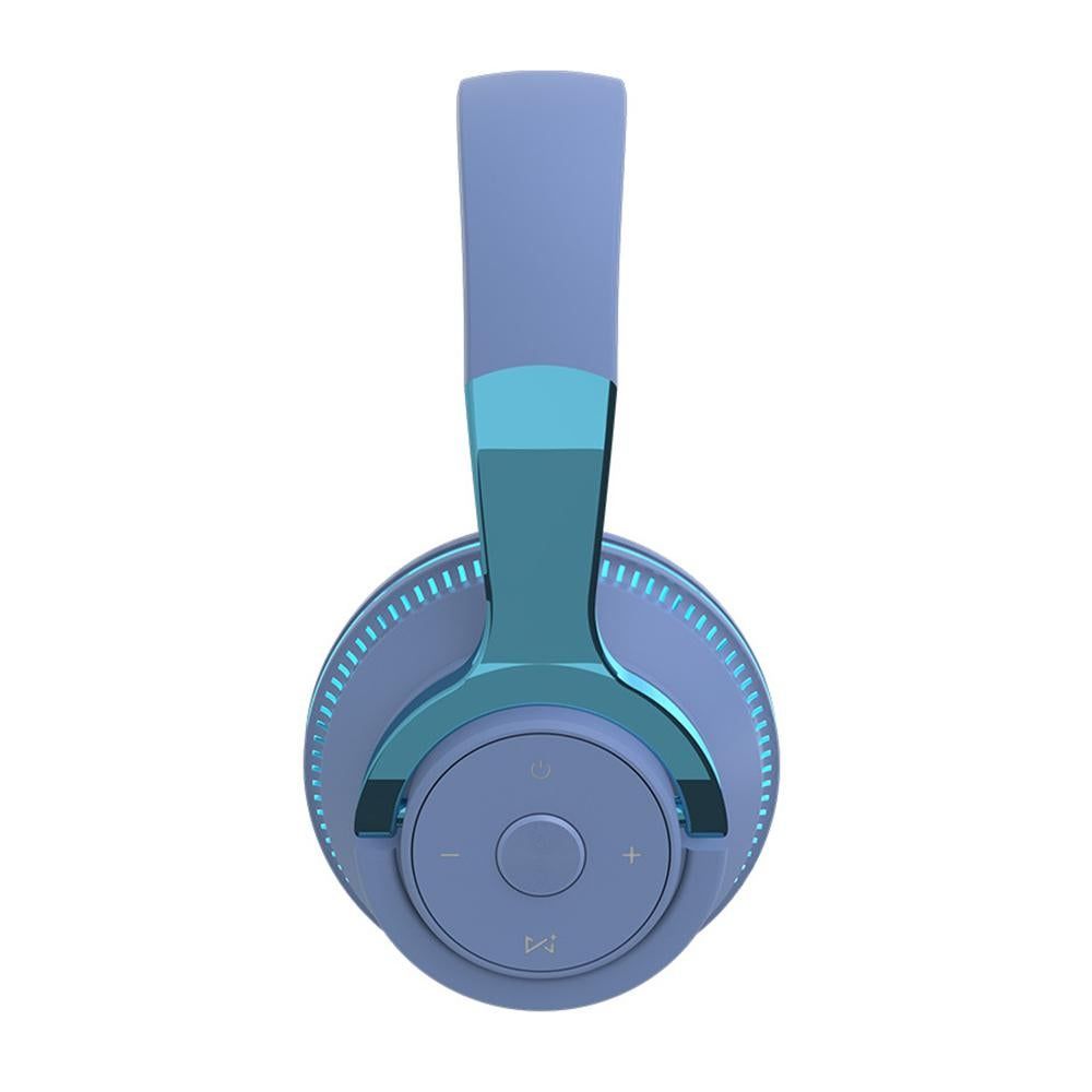 Wireless Bluetooth Headphones Over Ear Foldable Stereo Noise Cancelling Earphone for Travel Home Office -Blue