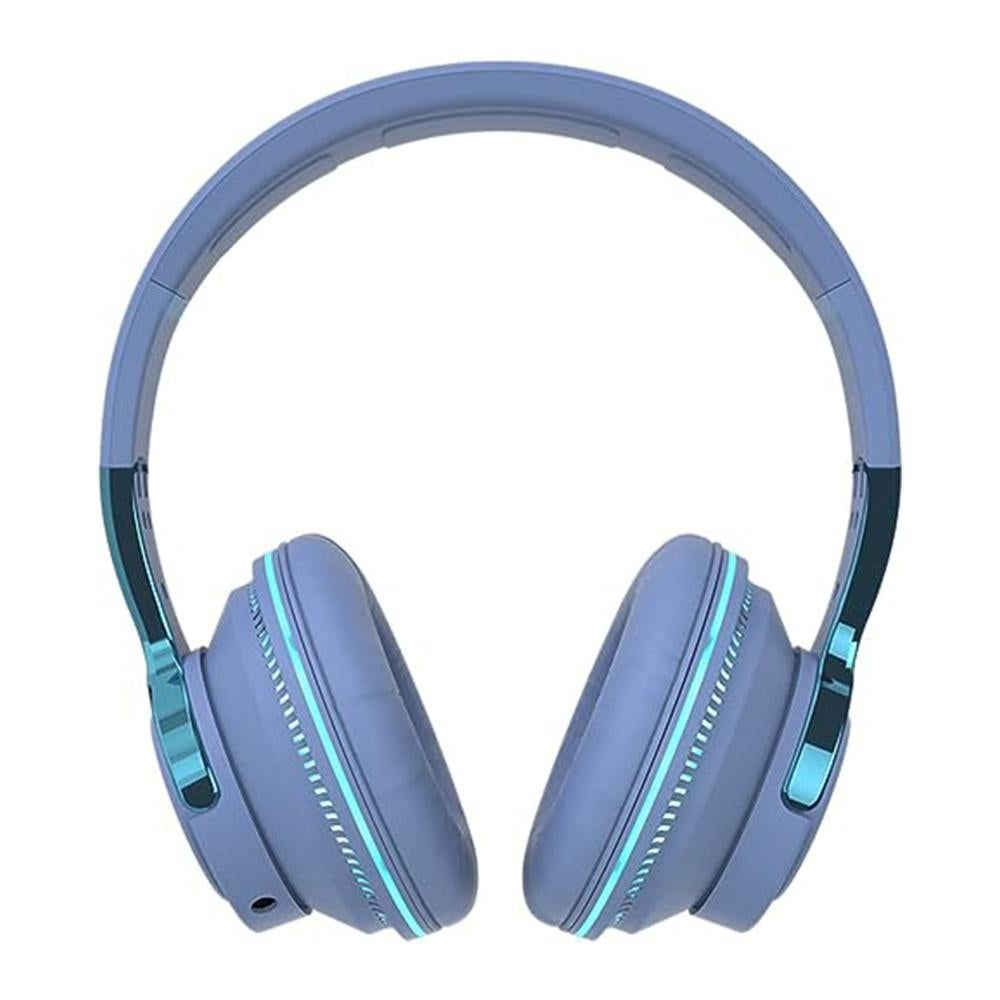 Wireless Bluetooth Headphones Over Ear Foldable Stereo Noise Cancelling Earphone for Travel Home Office -Blue