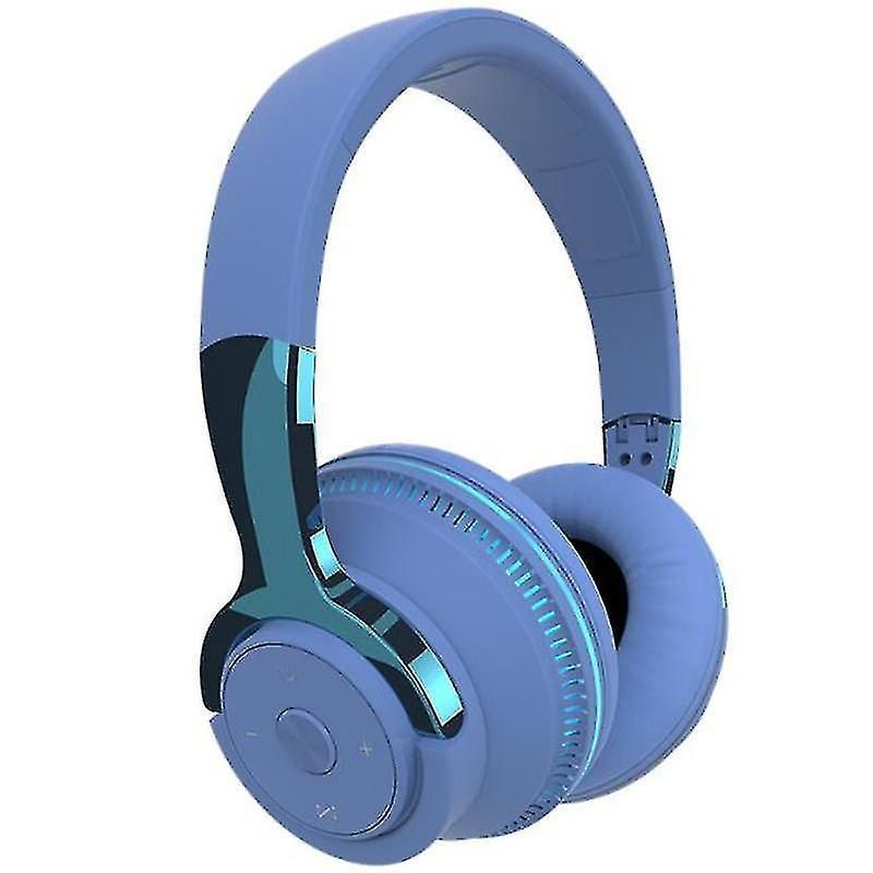 Wireless Bluetooth Headphones Over Ear Foldable Stereo Noise Cancelling Earphone for Travel Home Office -Blue