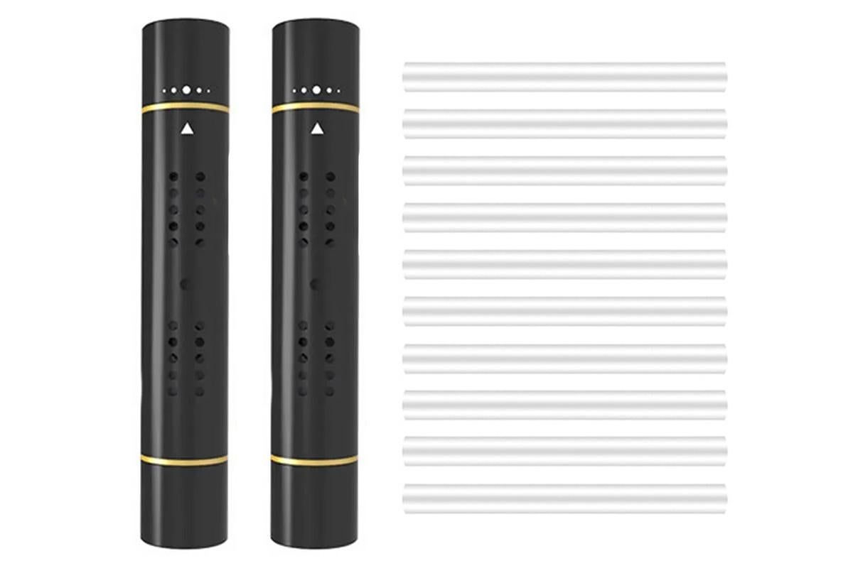 Car Air Vent Clip Air Freshener with Scent Sticks Metal Aroma Diffuser-Black