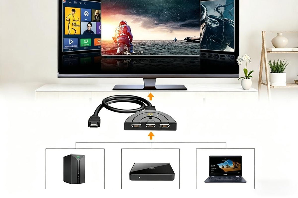 HDMI Splitter 1 in 3 out 4K Cable Adapter HDMI 3 Way Splitter for HDTV HD LCD