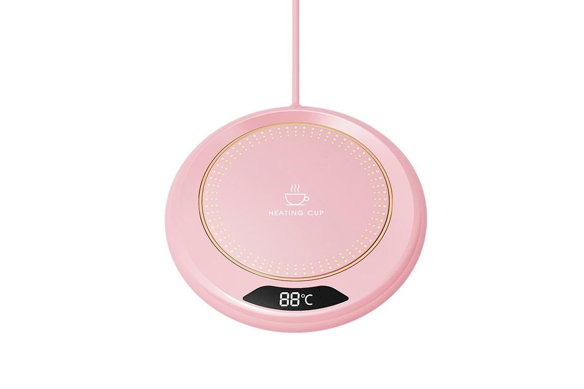 Electric Coffee Mug Warmer USB Cup With 3 Temp Settings-Pink