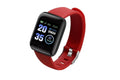 116plus Waterproof Smart Watch Sports Fitness Trackaer with Heart Rate Monitor for Men and Women-Red