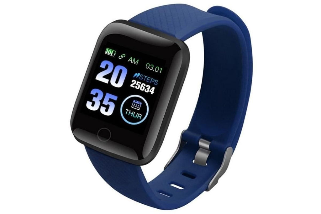 116plus Waterproof Smart Watch Sports Fitness Trackaer with Heart Rate Monitor for Men and Women-Red