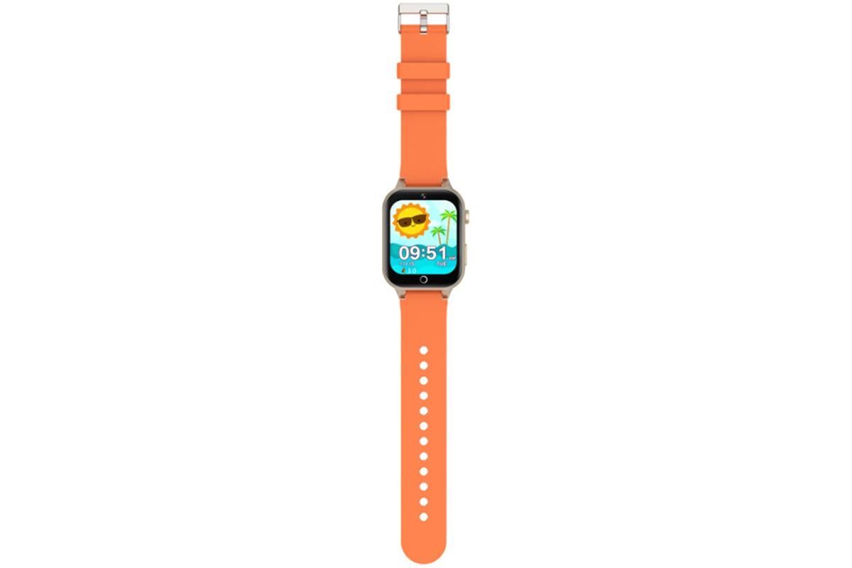 Kids Smart Watch Touch Screen Elastic Strap Smartwatch With Video Camera Pedometer-Orange