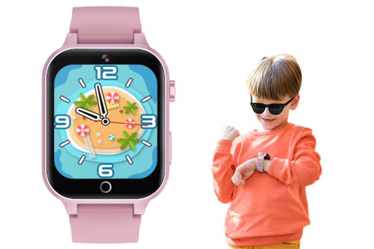 Kids Smart Watch Touch Screen Elastic Strap Smartwatch With Video Camera Pedometer-Orange