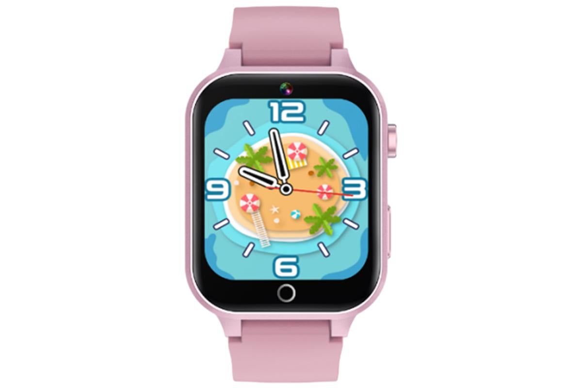 Kids Smart Watch Touch Screen Elastic Strap Smartwatch With Video Camera Pedometer-Pink