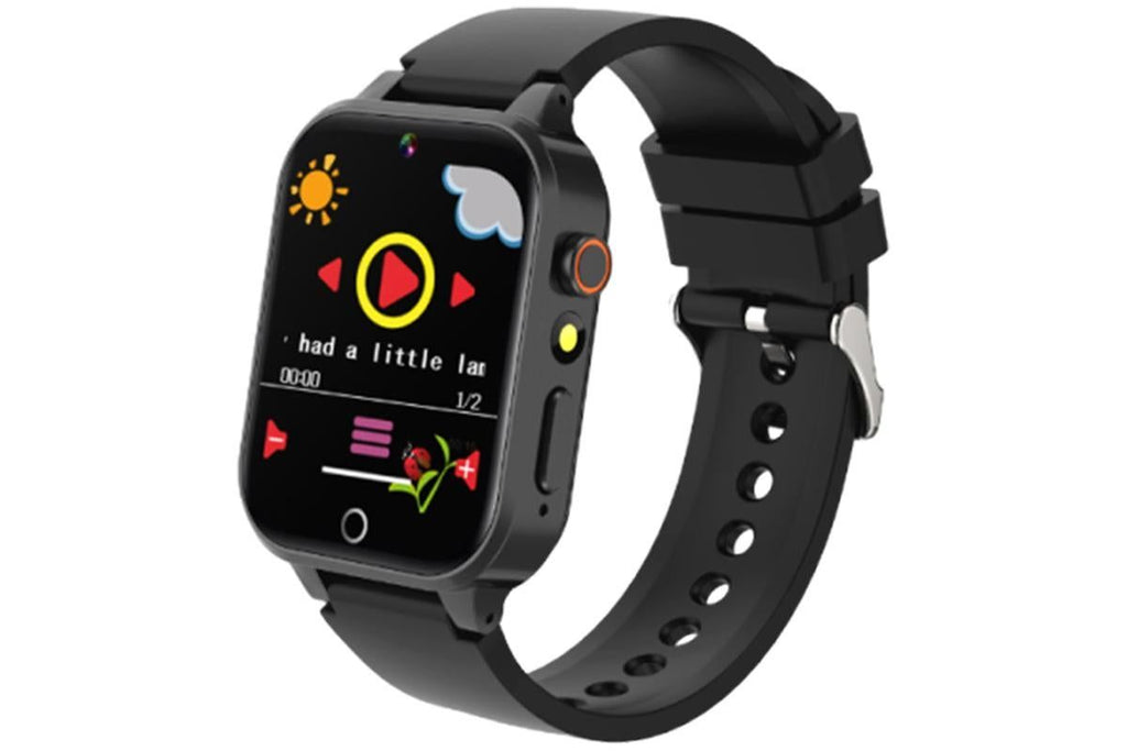 Kids Smart Watch Touch Screen Elastic Strap Smartwatch With Video Camera Pedometer-Black