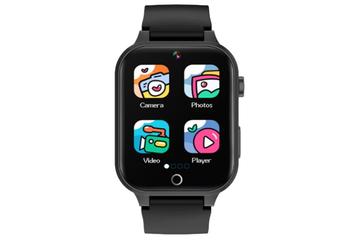 Kids Smart Watch Touch Screen Elastic Strap Smartwatch With Video Camera Pedometer-Black