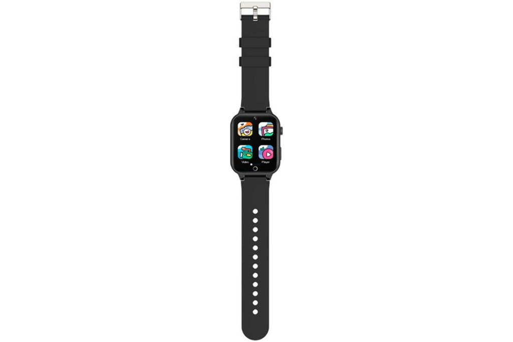 Kids Smart Watch Touch Screen Elastic Strap Smartwatch With Video Camera Pedometer-Black