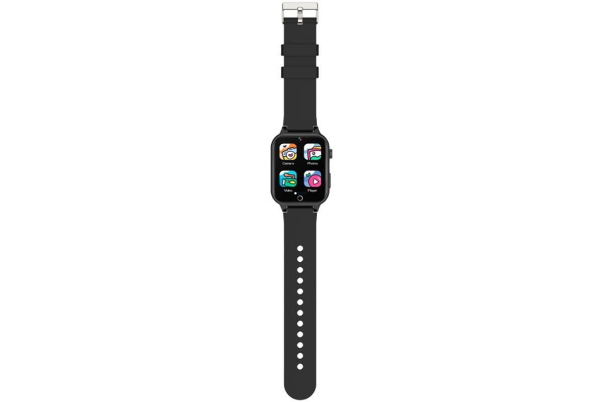 Kids Smart Watch Touch Screen Elastic Strap Smartwatch With Video Camera Pedometer-Black