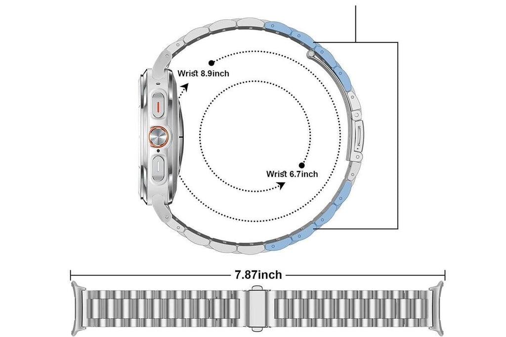 Metal Replacement Watch Band for Samsung Galaxy Watch 8 40 44 46mm-Silver