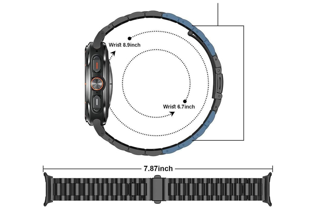 Metal Replacement Watch Band for Samsung Galaxy Watch 8 40 44 46mm-Black