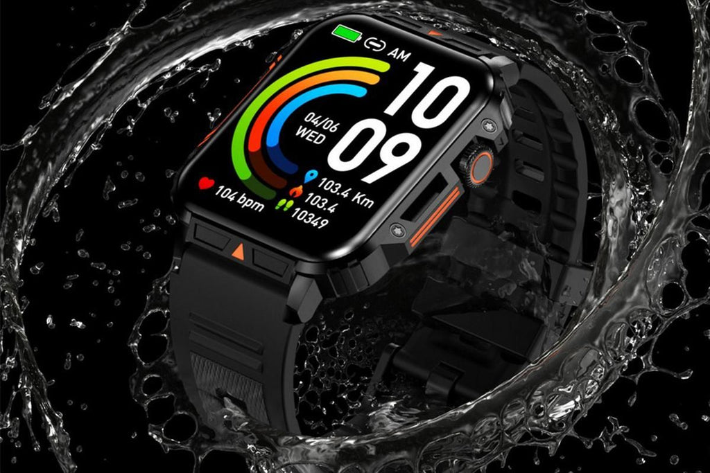 Military Smart Watch 1.95-Inch Fitness Tracker with Heart Rate Sleep Monitor 100 Sports Modes Activity Tracker-Black