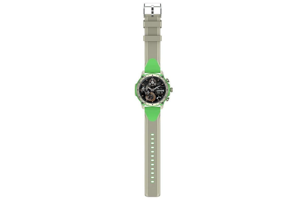 Smart Watch 1.43-Inch Fitness Watch with 24H Heart Rate Blood Pressure Blood Oxygen Female Physiological Flashlight Activity Tracker-Green