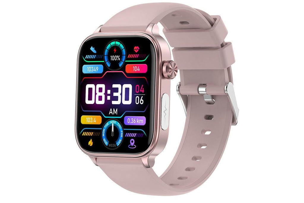 Smart Watch 1.96-Inch ECG Fitness Tracker with Heart Rate Blood Oxygen Blood Glucose Uric Acid and Blood Lipid 100 Sports Modes Activity Tracker-Pink