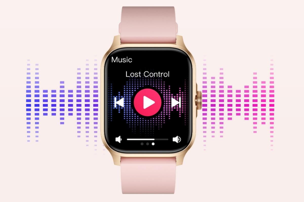 SmartWatch 1.85in Fitness Tracker with Heart Rate Sleep Monitor Answer/Make Calls 100 Sport Modes for Android iOS -Pink