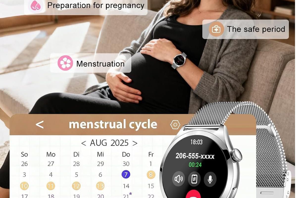 Smart Watch for Women Waterproof Smartwatch 100+ Sports Fitness Tracker-Silver
