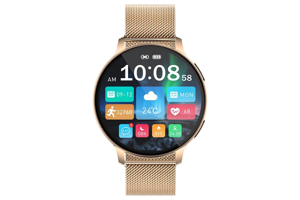 Smart Watch with Bluetooth Call and Sleep Monitor Fitness Tracker Watch-Gold