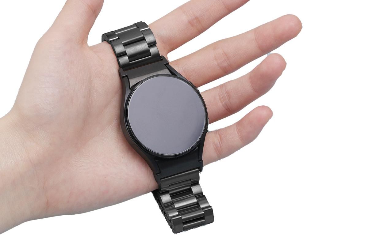 Solid Rugged Stainless Steel Band Compatible With Samsung Galaxy Watch 6 5 4-Black