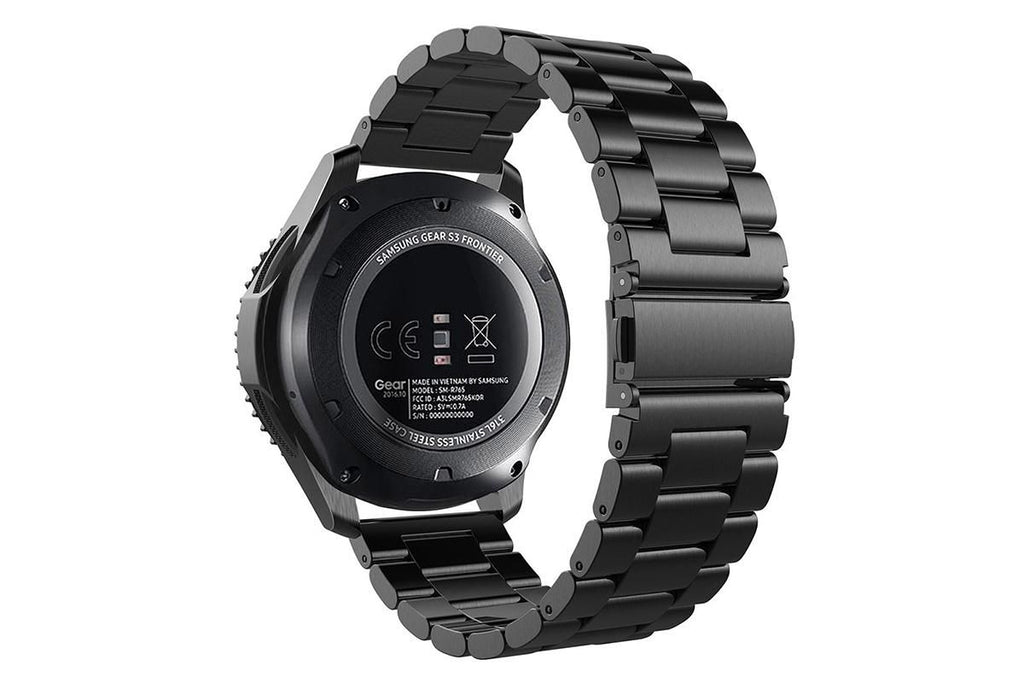 Stainless Steel Replacement Band for Samsung Gear S3 Strap-Black 22mm