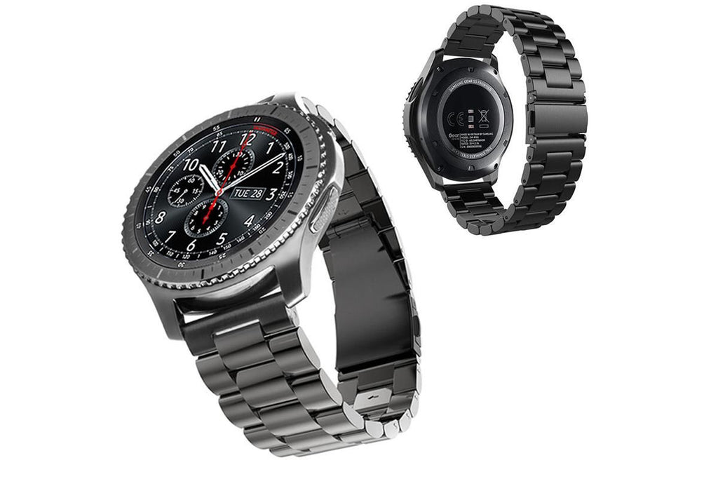 Stainless Steel Replacement Band for Samsung Gear S3 Strap-Black 22mm