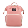 Large Capacity Dry/Wet Separate Nylon Backpack, Multifunctional Portable, Multi-Pocket Baby Diaper Bag Handbag - Pink
