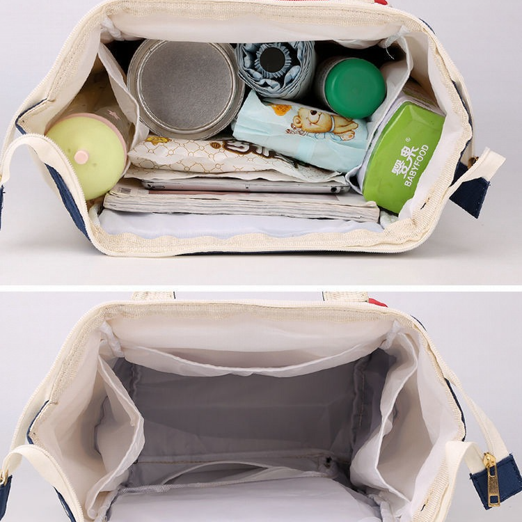 Large Capacity Dry/Wet Separate Nylon Backpack, Multifunctional Portable, Multi-Pocket Baby Diaper Bag Handbag - Gray