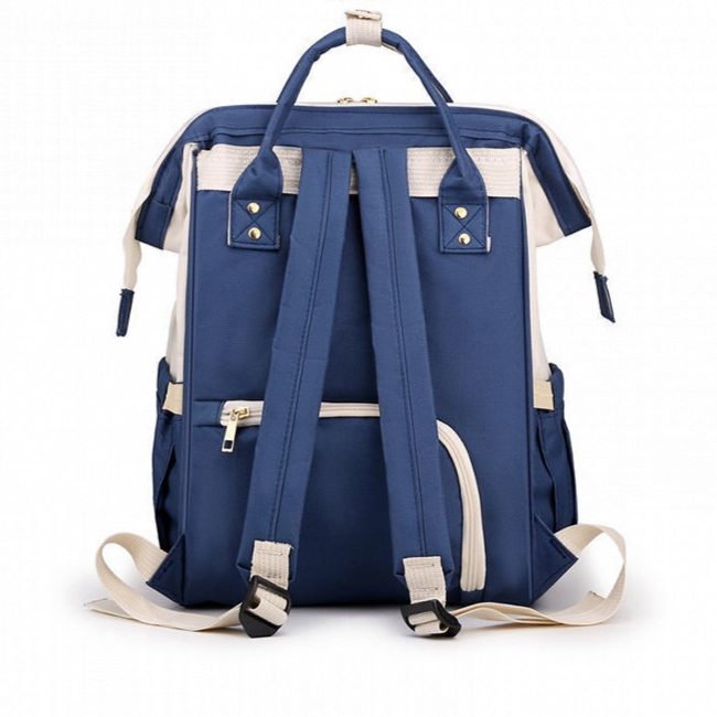 Large Capacity Dry/Wet Separate Nylon Backpack, Multifunctional Portable, Multi-Pocket Baby Diaper Bag Handbag - Gray