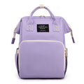 Large Capacity Dry/Wet Separate Nylon Backpack, Multifunctional Portable, Multi-Pocket Baby Diaper Bag Handbag - Light Purple