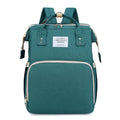 Convertible Baby Bed Diaper Backpack, Waterproof Oxford Multifunction Mommy Bag, 3-Way Hand/Shoulder/Backpack for Travel and Outdoor Use - Green