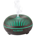550ML Wood-Grain Aroma Diffuser and Humidifier with Bluetooth Speaker, 7-Color LED Night Light, Remote Control, Timer, and Auto Shut-Off – Dark Wood