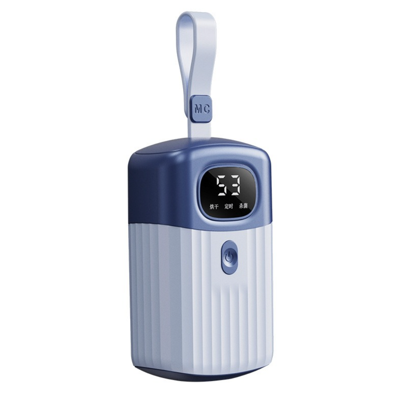 Portable Smart Clothes Dryer, 3-Temperature-Setting UV Sterilizing Mini Dryer, Foldable Hanging Dryer for Travel and Home Use (Blue)