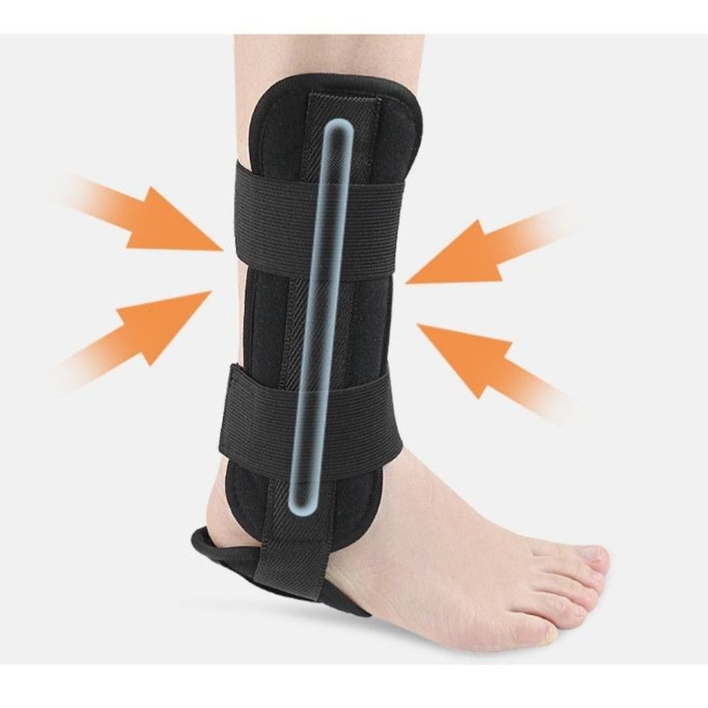 Adjustable Ankle Brace, Breathable Stabilizer Splint for Sprain Recovery & Sports Protection - Black L